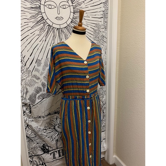 🌈 SOLD Amazing Vintage stripes dress - Picture 5 of 11